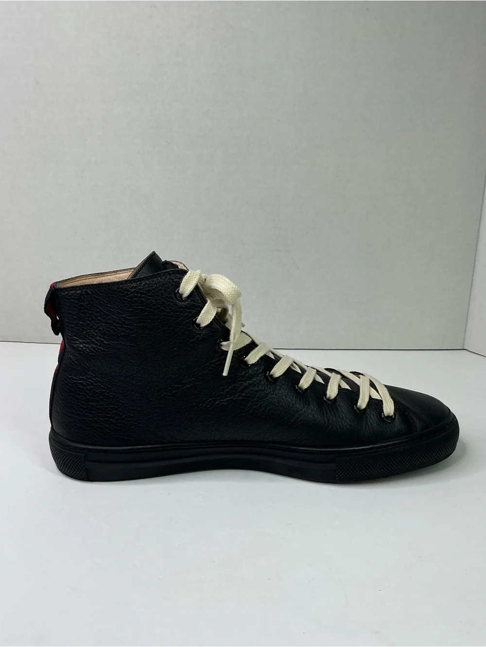 Gucci black leather high-top sneakers